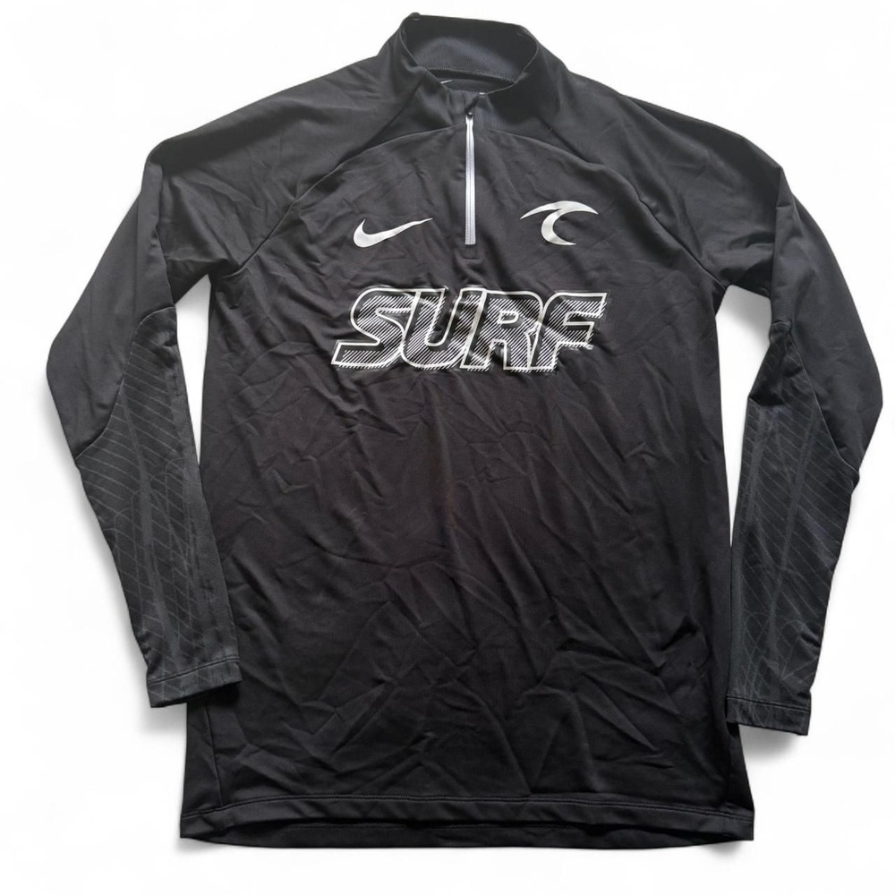 Nike Black Surf Cup Quarter Zip Long Sleeve Pullover - Size M - Picture 1 of 2